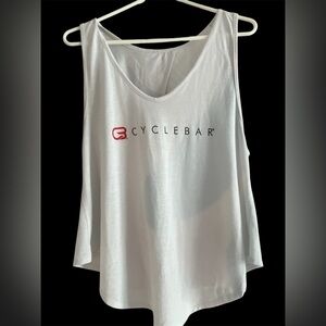 Cyclebar Women’s Large White Tank Top Split Back GUC